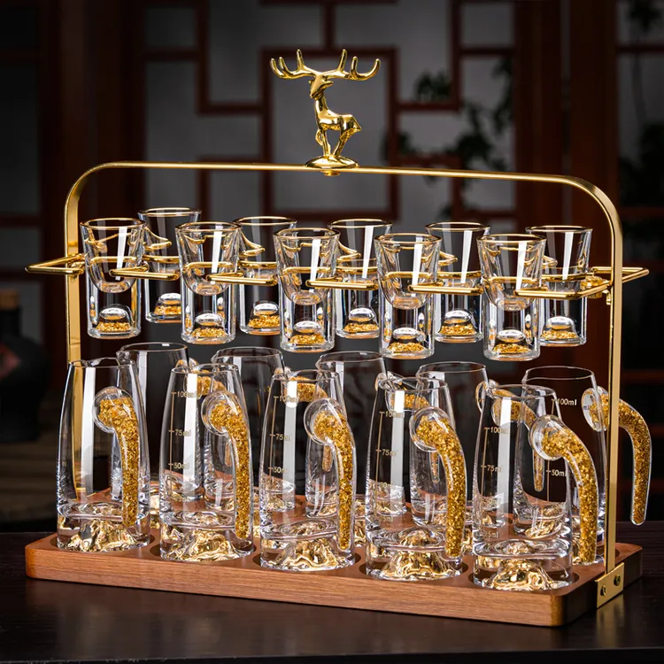 爆款2025新款白酒杯套装家用一口杯二两分酒器高级感水晶玻璃酒具