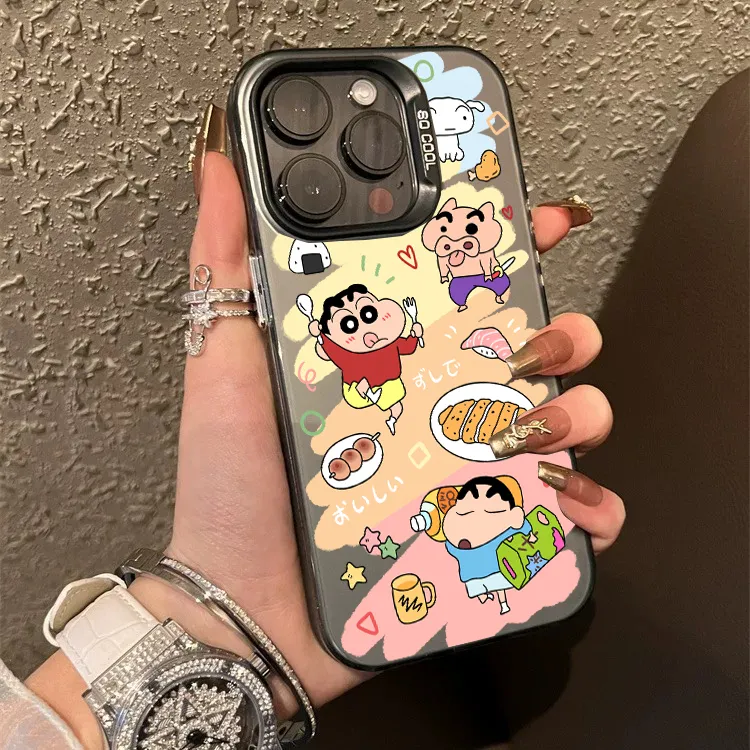 彩银蜡笔小新适用苹果16ProMax手机壳15Pro苹果iPhone17男14女13P