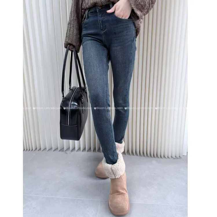 PCNY「塑性小脚」不理理冬季新款小众女装时尚休闲修身显瘦牛仔裤