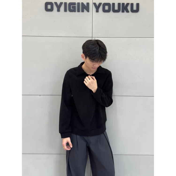 有裤逸选秋季上新正肩灯芯绒海鸥领翻领老钱风简约百搭男装上衣