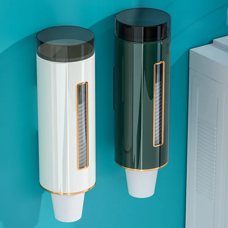 一次性杯子自动取杯器饮水机收纳置物架放杯架装水杯纸杯挂壁家用