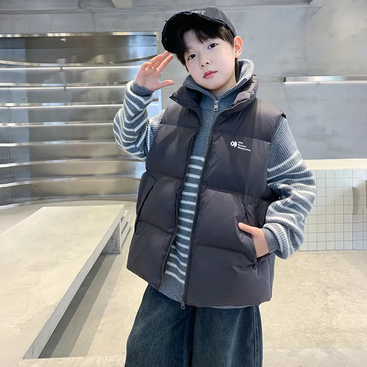 儿童装男童冬季马甲2025新款中大童秋冬款男孩加厚外穿背心
