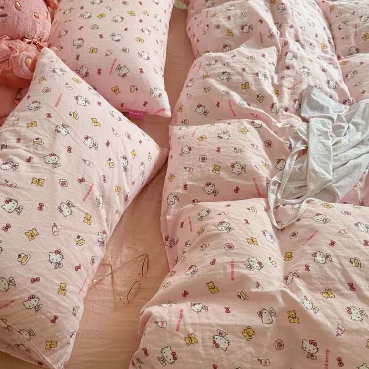 三丽鸥正版授权HelloKitty全棉双层纱床品四件套可爱公主童话套件
