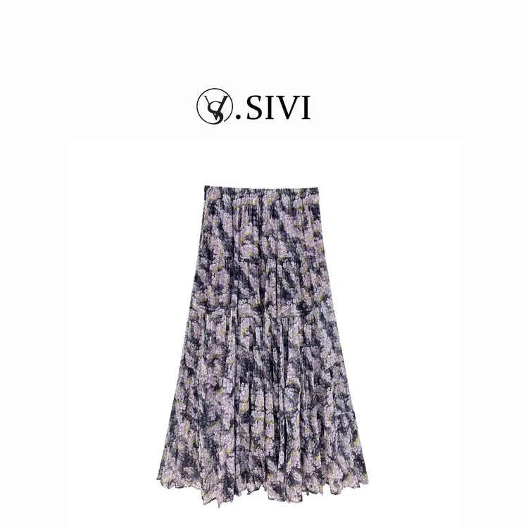 熙薇【薰衣草】2025春季新款时尚百搭设计师休闲半身裙H2148