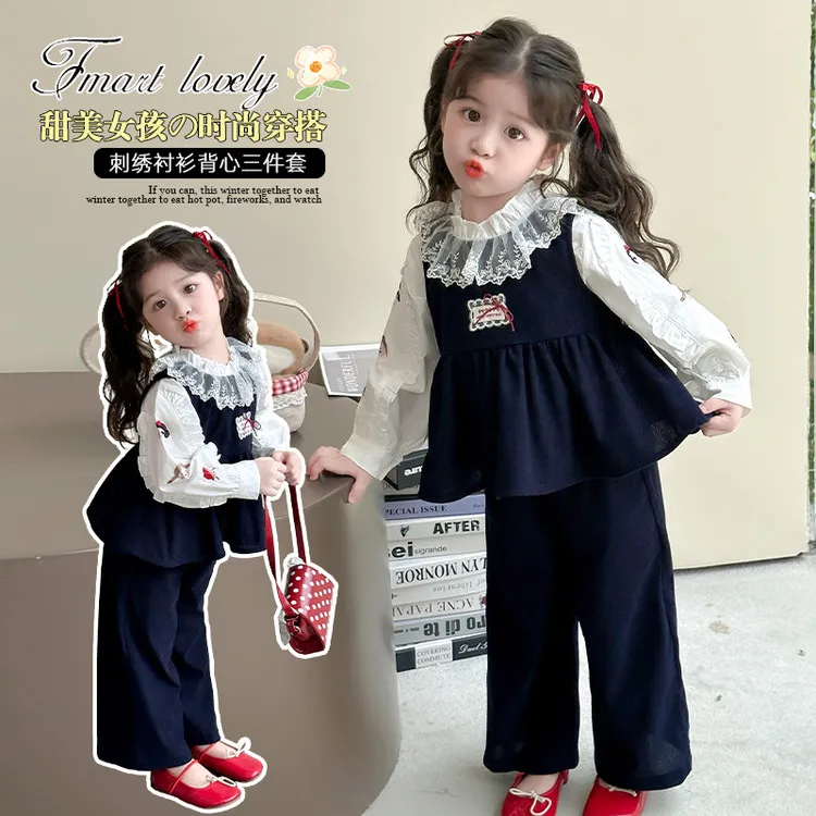 时尚甜美网红洋气韩版女童儿童套装|春秋季适用18个月-5岁男女通