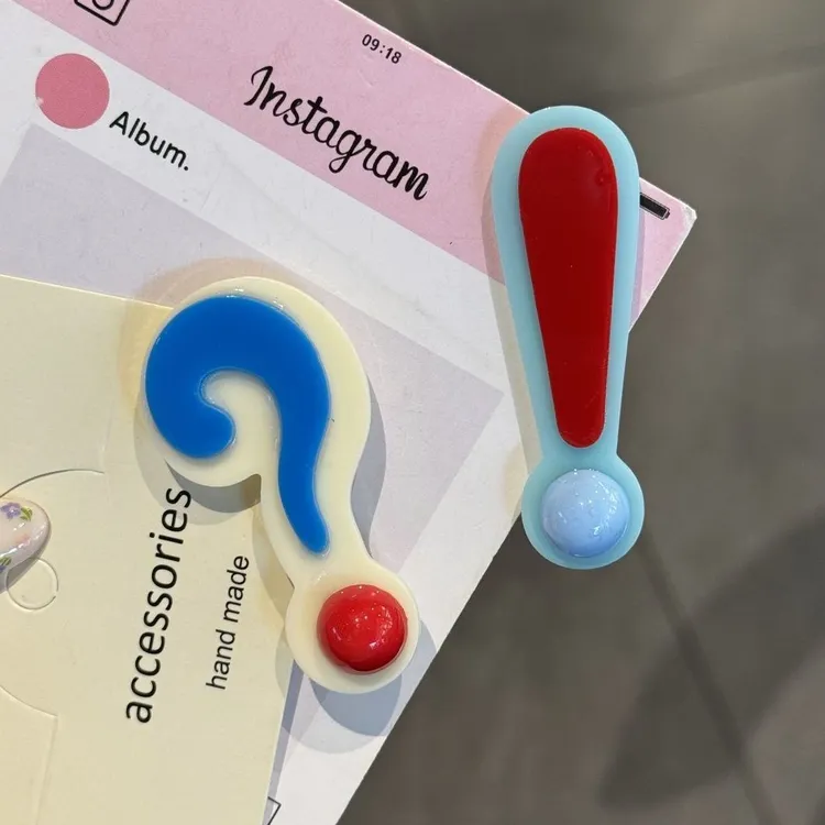 趣味搞怪问号感叹号发夹可爱创意少女碎发刘海鸭嘴ins风百搭发卡