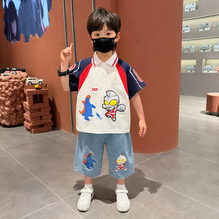 奥特曼男童套装2026新款男宝夏装儿童短袖polo衫男孩夏季薄款衣服