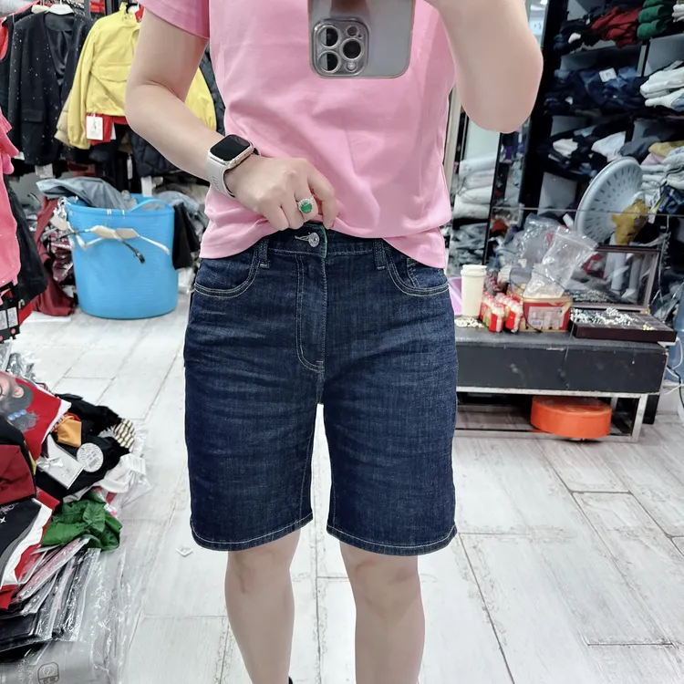 韩版超好穿5粉松紧腰牛仔裤短裤7601品