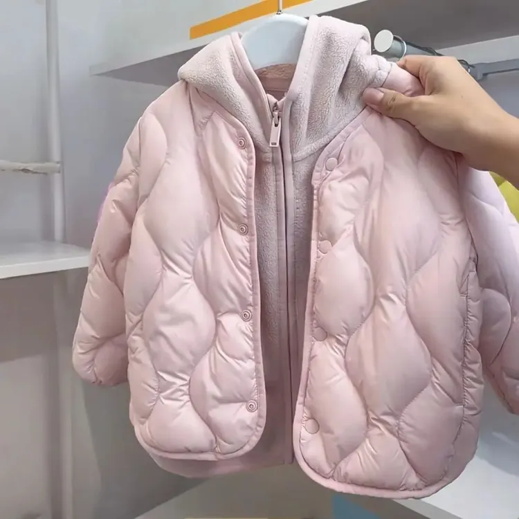 女童冬季夹棉外套摇粒绒内胆秋冬百搭外穿保暖防寒中大童女孩冬装