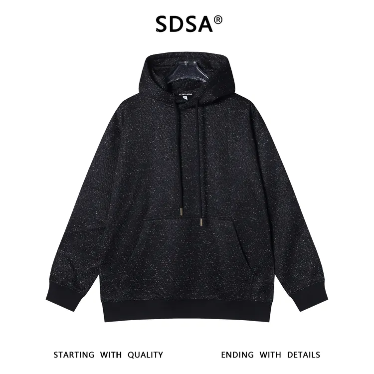 SDSA男士秋冬新款痞帅男装美式高街满天星抽绳连帽卫衣时尚网红款