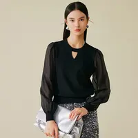 【尚雅专属】MOFAN摩凡秋新款黑色毛针织衫