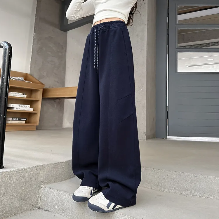 女童弯刀裤春秋季休闲裤2025新款中大童学生裤子洋气百搭宽松显瘦