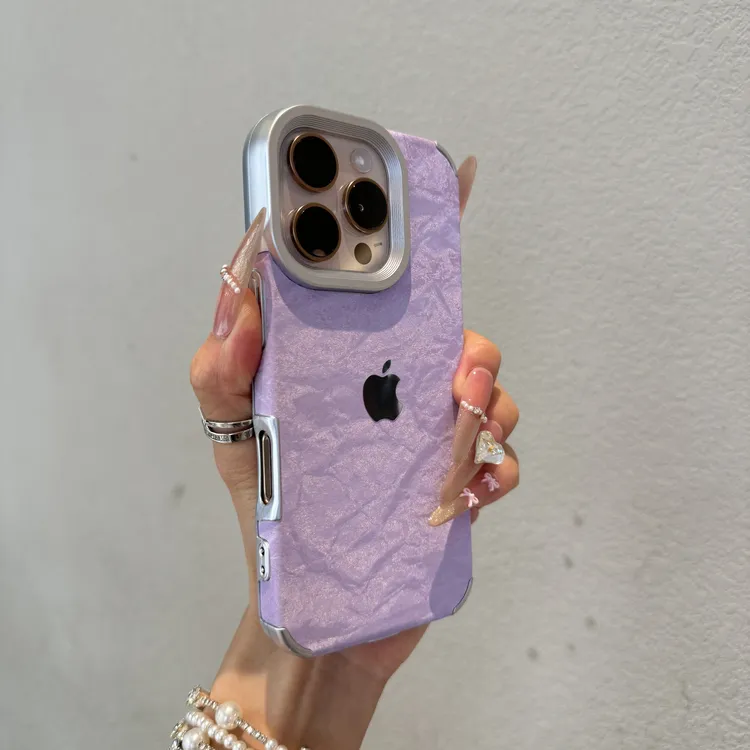 电镀绒布雪山纹适用苹果17promax手机壳iPhone16全包15肤感14个性