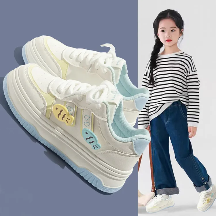 女童鞋子2025新款春秋儿童运动鞋大童时尚百搭小白鞋女孩休闲板鞋