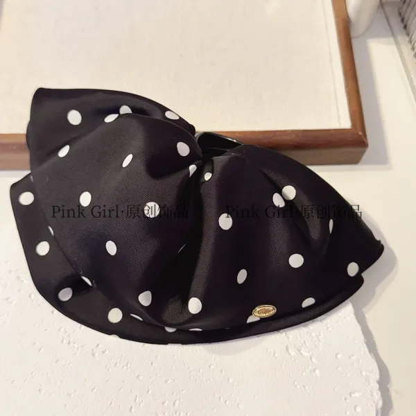 Pink Girl  F937气质时尚经典波点裙摆马尾抓夹百搭显发量南瓜抓