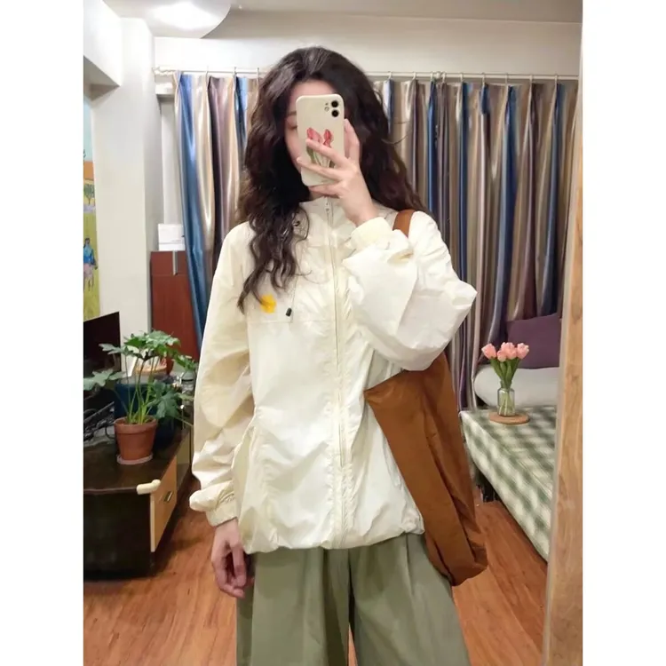 运动户外防晒服女款防紫外线轻薄外套休闲连帽透气防晒网红防晒服