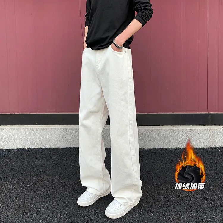 美拉德水洗牛仔裤男女秋冬美式vibe风裤子cleanfit修身显瘦直筒裤