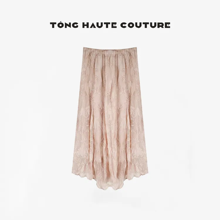 【玲珑】25年早春轻奢流行高级感温柔烧花半身裙 YQ060