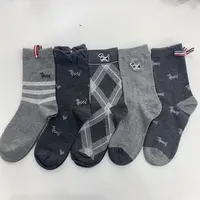 五双装袜子女秋季薄款日系动物刺绣图案可爱风休闲中筒袜275