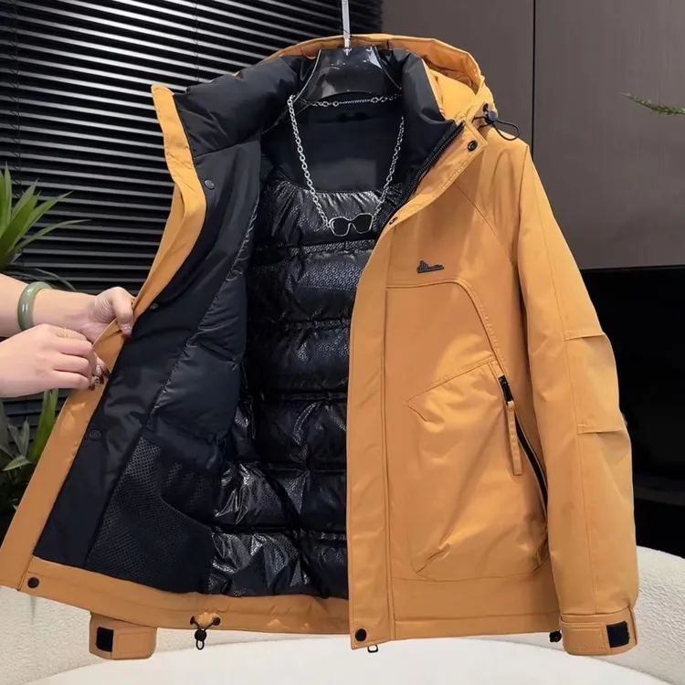 2025冬季户外加厚百搭连帽羽绒服90551