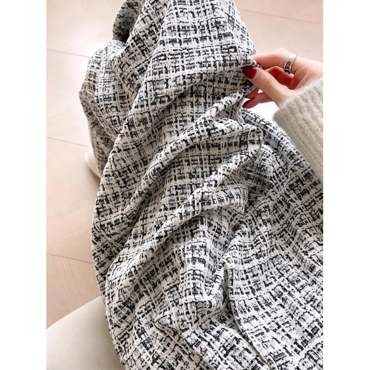 爱！穿不腻！小香风格子阔腿裤女秋冬新款直筒小个子休闲运动裤