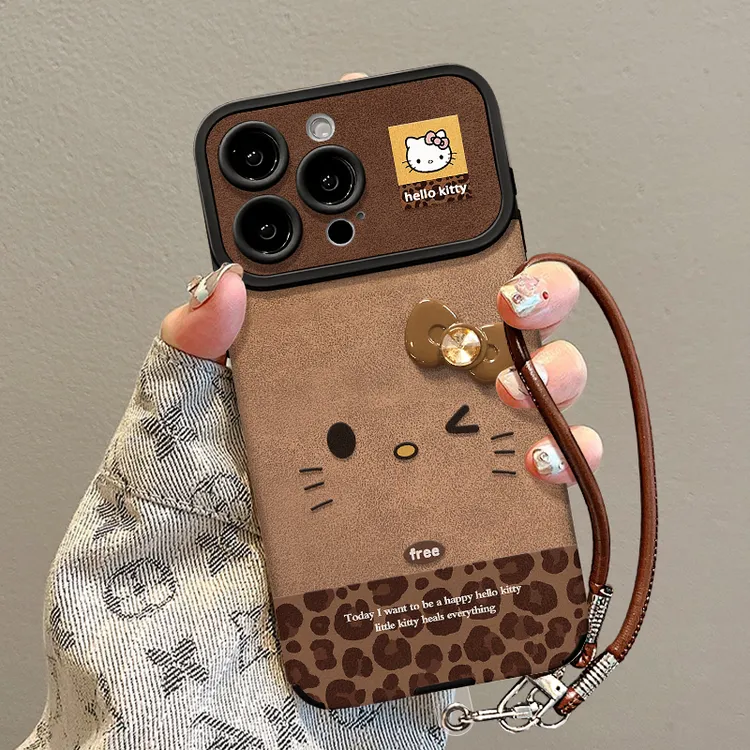 豹纹kt适用苹果17华为vivo/oppo小米iPhone16pro大视窗贴皮手机壳