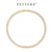 fettero 铜合金项链 【一排T锆颈链】锁骨链欧美轻奢小众气质时尚