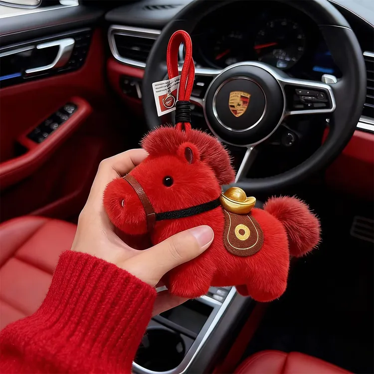 2026新年新品马年吉祥物小马挂饰毛绒玩具小玩偶公仔娃娃挂件商品图