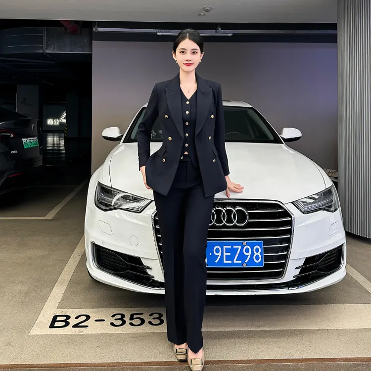 秋冬季高级感纯色职业西装女气质律师公务员讲师西服西装套装女