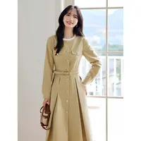 【送腰带】优雅连衣裙女2025春秋新款小香设计感收腰显瘦百裙LJ0057