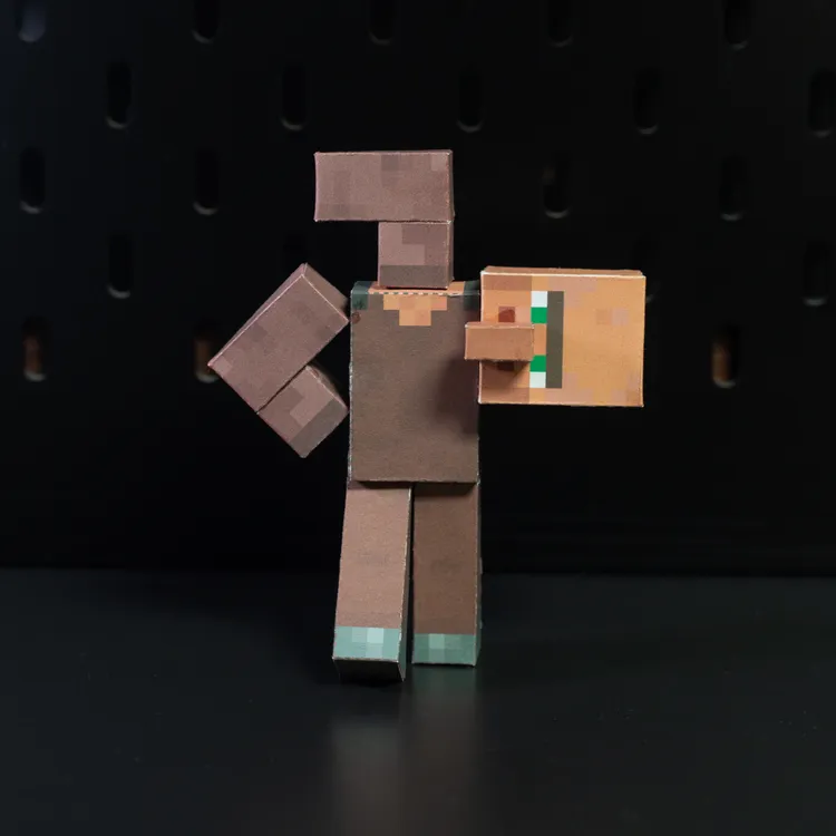 我的世界磁力可动村民史蒂夫铁傀儡DIY手工纸模型周边人偶玩具剪