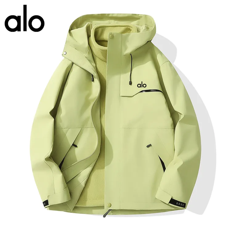 alo三合一两件套防风系列秋冬户外防风可拆卸冲锋衣连帽外套登山