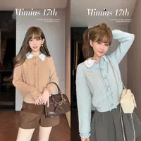 【mimius】喵喵 飞鸟集-领子可拆绞花纹飞鸟钉珠羊毛开衫 WG08041