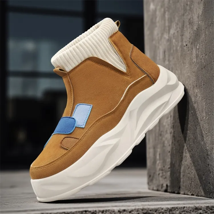 冬季勃肯中帮男女同款休闲鞋户外靴保暖鞋加厚底防滑马丁靴百搭