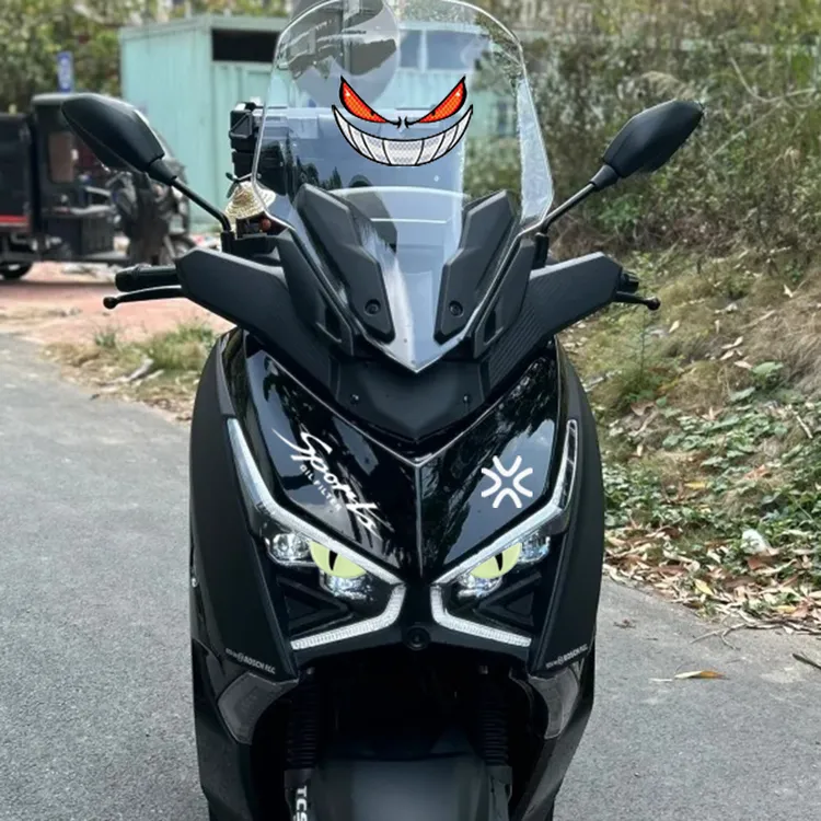 适用23-25款天鹰TX150/250车头拉花改装饰风挡3D恶魔夜光眼睛贴纸