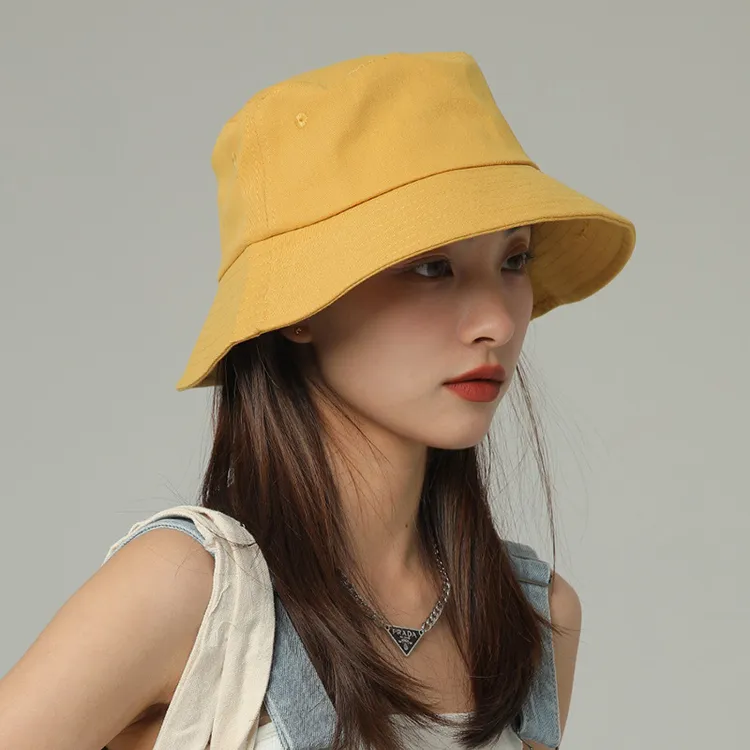 渔夫帽女春夏日系户外百搭纯色防晒太阳帽遮阳帽子大头围小脸盆帽