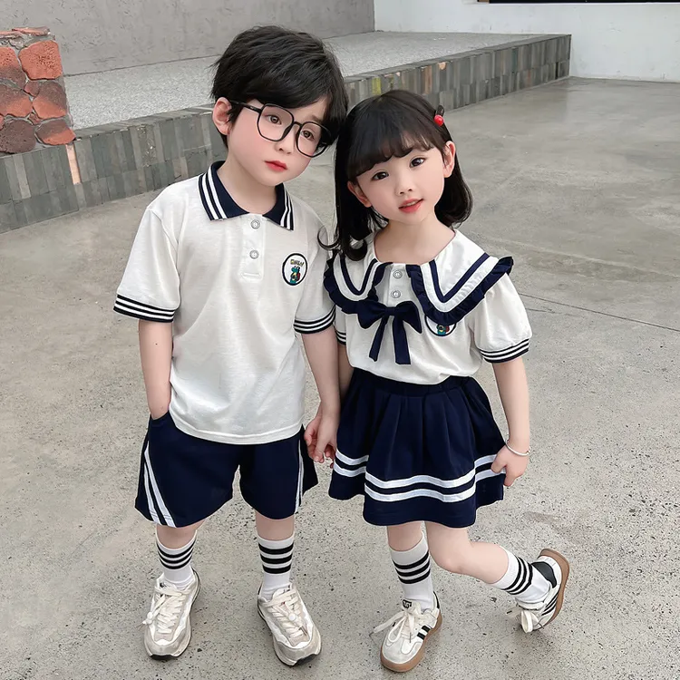 幼儿园园服夏季短袖套装小学生校服毕业服装宝宝六一演幼儿园卫衣