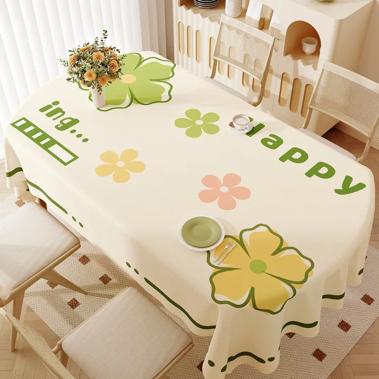 ins风椭圆形桌布防水防油免洗防烫餐桌布轻奢高级感茶几台布新款
