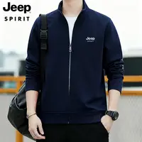 JEEPSPIRIT吉普男士卫衣拉链开衫立领休闲时尚百搭春秋季宽松外套