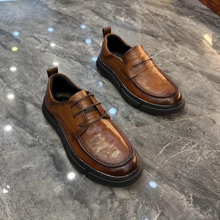 秋季新款纯皮休闲男鞋