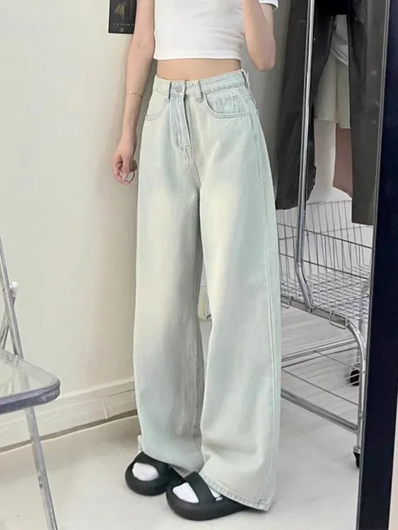 【直播链接一】孤品禁止私拍精品女牛仔裤秋款宽松垂感亲肤韩版百搭