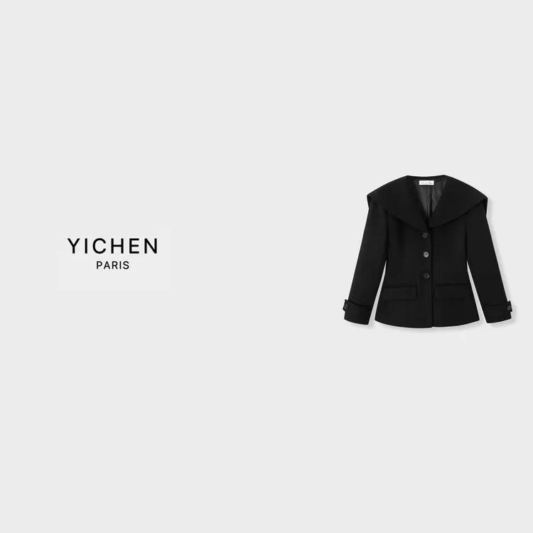 YC 翻领 立体裁剪收腰羊毛西装外套-5283