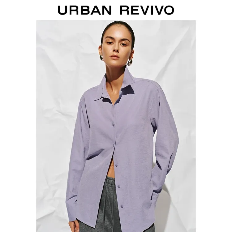 UR2025冬季新款女装简约通勤气质风长袖开襟衬衫UWB250002#