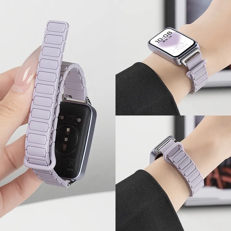 适用华为手环10表带荣耀手环10/9表带手环9/8NFC工装磁吸硅胶腕带