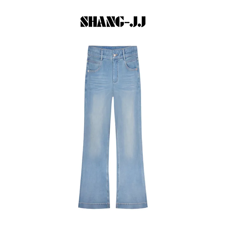 SHANG-JJ【空气牛仔】25ss新款重磅棉莱赛尔高弹牛仔裤子q133859p