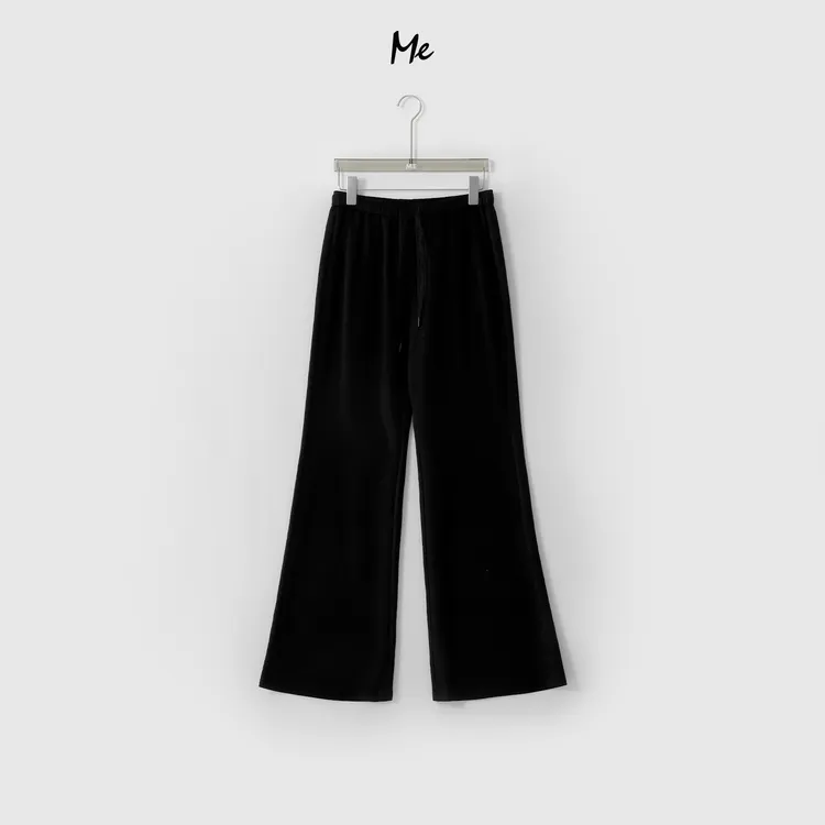 ME【蕾丝直筒微喇裤】莫代尔混纺高腰遮胯显瘦百搭休闲裤子MESS0346