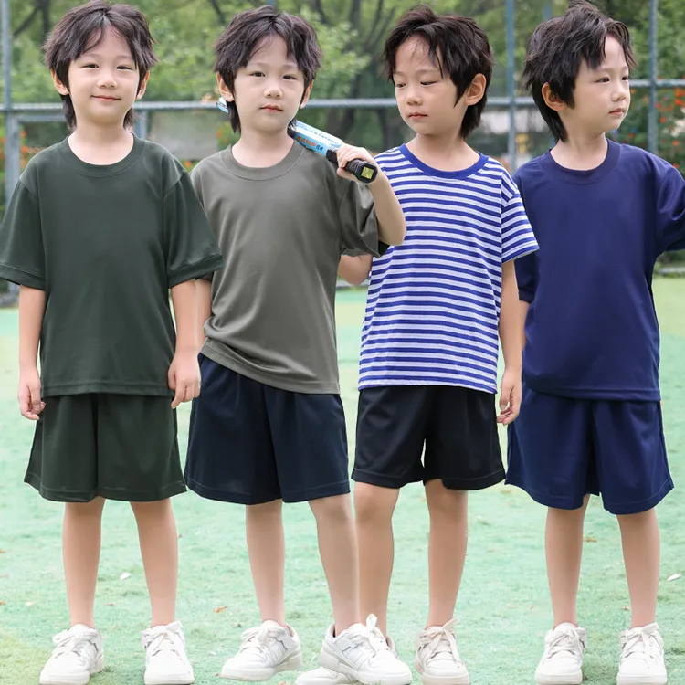 儿童夏季短袖体能服套装速干透气军训夏令营户外训练陆武消防服