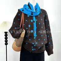 飞飞家~波点美拉德！！无敌显白~韩系氛围感#毛衣秋冬潮T171咖