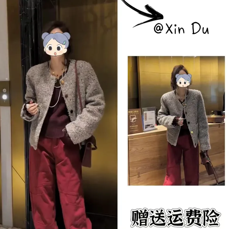 2025秋冬季新款时尚显瘦气质女士网红洋气两件套百搭款D25263