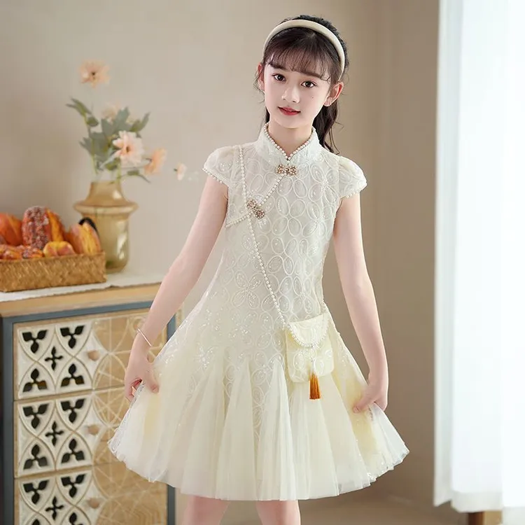 女童夏季国潮旗袍裙女童旗袍连衣裙夏季2025新款中大童改良新中式